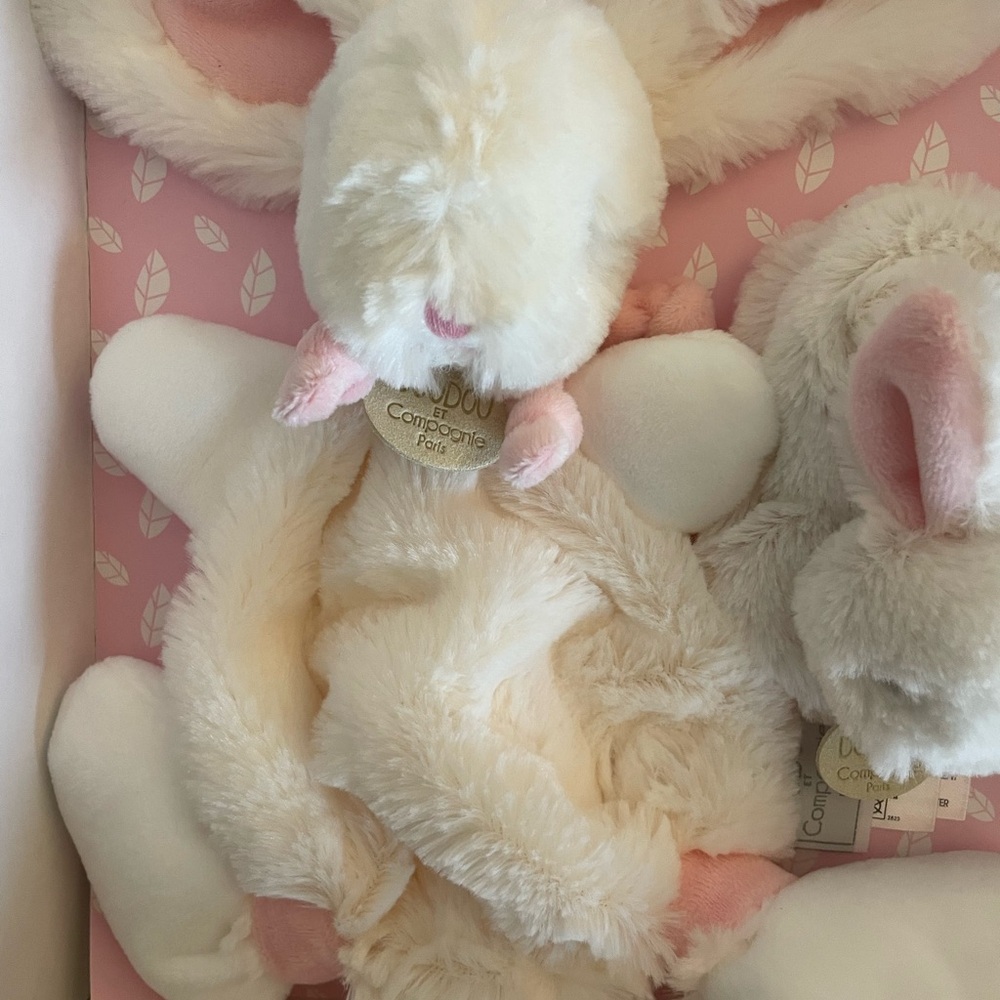 Doudou et Compagnie Gift Set - Bunny Lovey and Slipper NWT - Picture 3 of 8